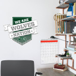 Woods Charter Wolves Wall Decal - Shield With Ribbon Front Thumbnail