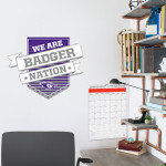 Spring Hill Badgers <span class="pdp-name-mascot">Spring Hill Badgers</span> Wall Decal - Shield With Ribbon Front Thumbnail