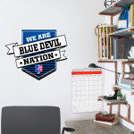 ZANESVILLE HIGH SCHOOL BLUE DEVILS Wall Decal - Shield With Ribbon Front Thumbnail