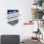 Columbia Cougars <span class="pdp-name-mascot">Columbia Cougars</span> Wall Decal - Shield With Ribbon Front Thumbnail