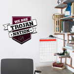 North Crawford Trojans Wall Decal - Shield With Ribbon Front Thumbnail