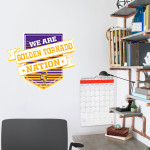 BALL HIGH SCHOOL GOLDEN TORNADOES Wall Decal - Shield With Ribbon Front Thumbnail