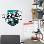 SHELDON HIGH SCHOOL HUSKIES <span class="pdp-name-mascot">SHELDON HUSKIES</span> Wall Decal - Shield With Ribbon Front Thumbnail