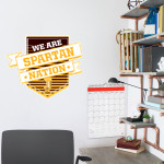 THOMAS JEFFERSON HIGH SCHOOL SPARTANS <span class="pdp-name-mascot">THOMAS JEFFERSON SPARTANS</span> Wall Decal - Shield With Ribbon Front Thumbnail