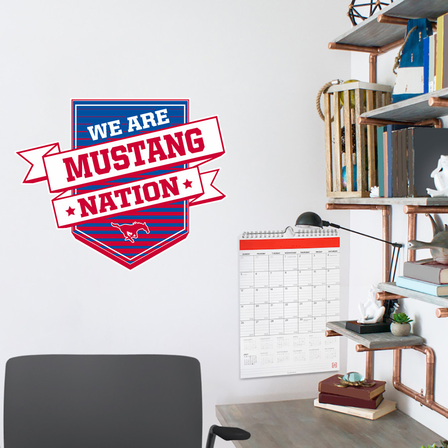 ARKOMA HIGH SCHOOL MUSTANGS <span class="pdp-name-mascot">ARKOMA MUSTANGS</span> Wall Decal - Shield With Ribbon