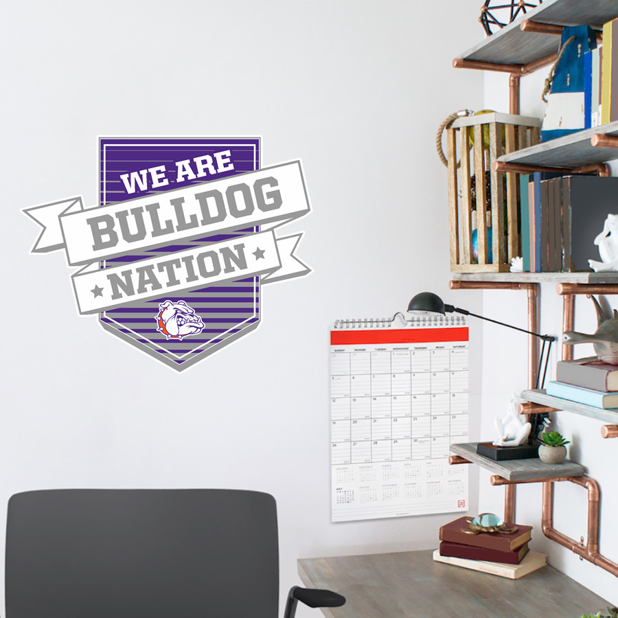 BEMENT MIDDLE SCHOOL BULLDOGS <span class="pdp-name-mascot">BEMENT BULLDOGS</span> Wall Decal - Shield With Ribbon