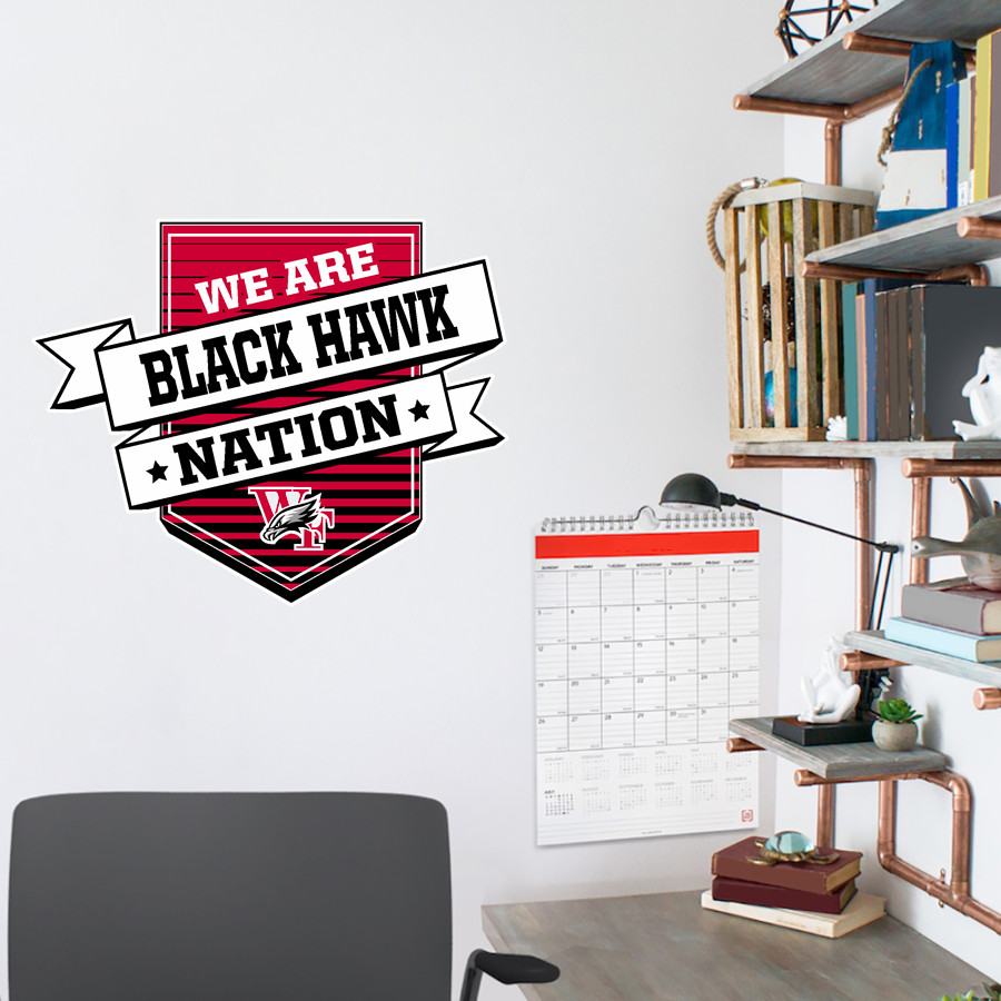 Williams Field Black Hawks <span class="pdp-name-mascot">Williams Field Black Hawks</span> Wall Decal - Shield With Ribbon