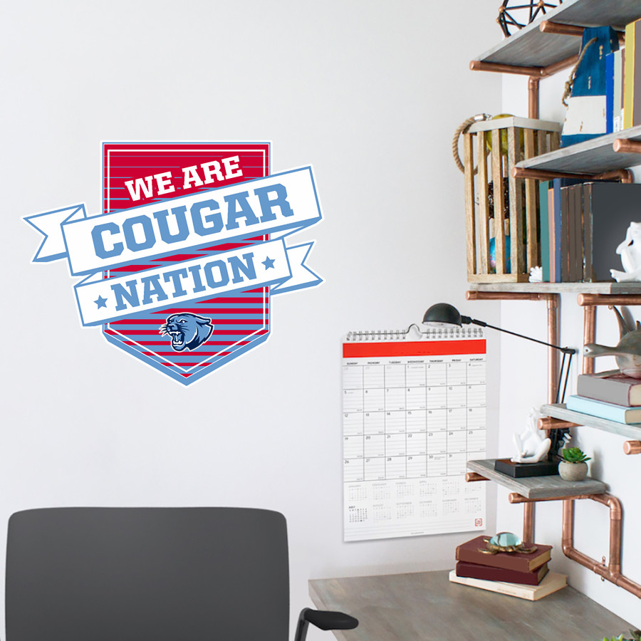 CROW HIGH SCHOOL Cougars Online Store Wall Decal - Shield With Ribbon
