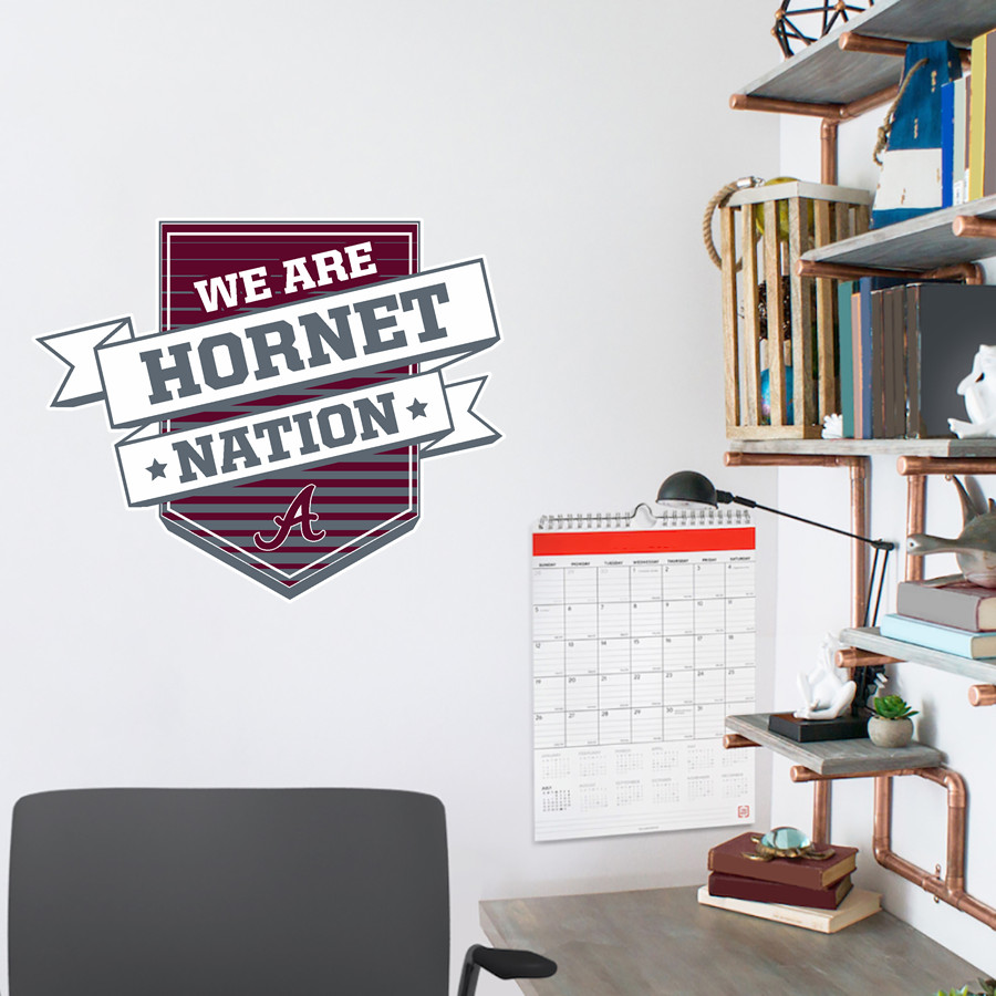 ATHENS HIGH SCHOOL HORNETS <span class="pdp-name-mascot">ATHENS HORNETS</span> Wall Decal - Shield With Ribbon
