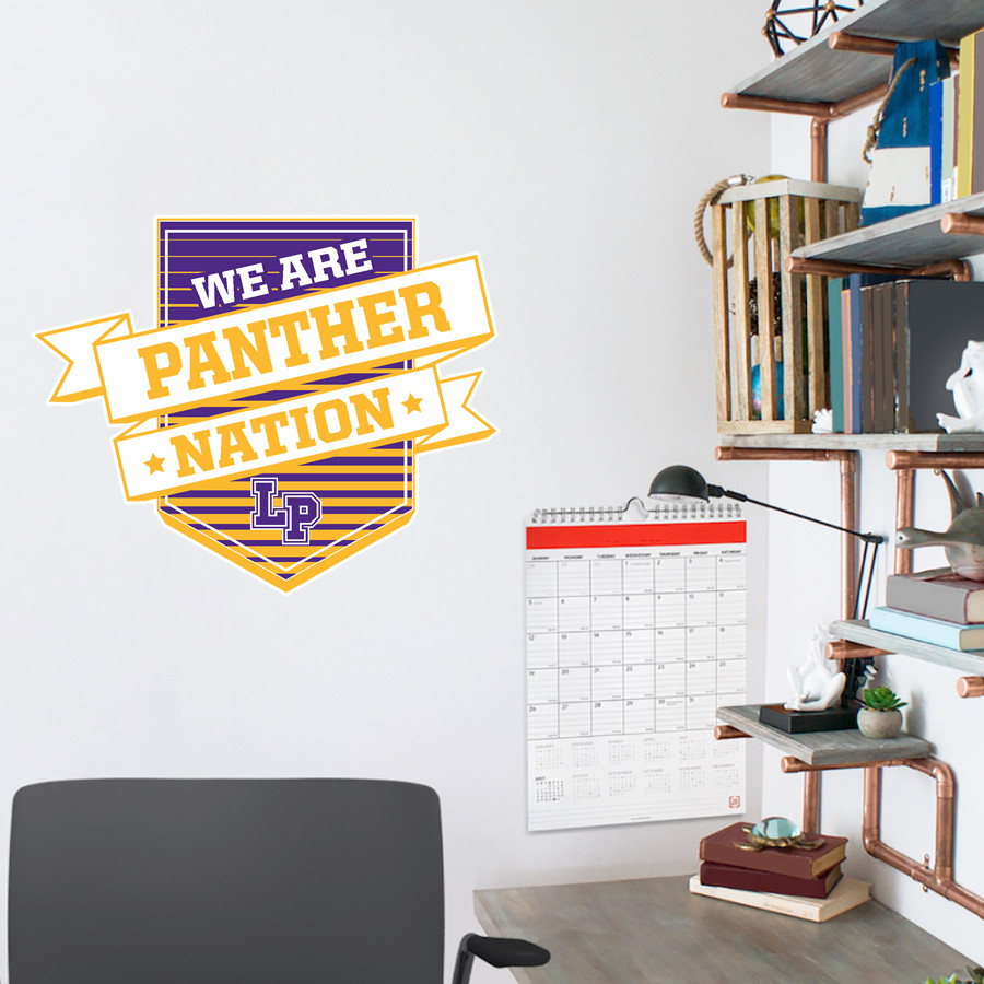 LUFKIN HIGH SCHOOL PANTHERS <span class="pdp-name-mascot">LUFKIN PANTHERS</span> Wall Decal - Shield With Ribbon