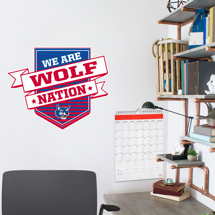 SITKA HIGH SCHOOL WOLVES <span class="pdp-name-mascot">SITKA WOLVES</span> Wall Decal - Shield With Ribbon