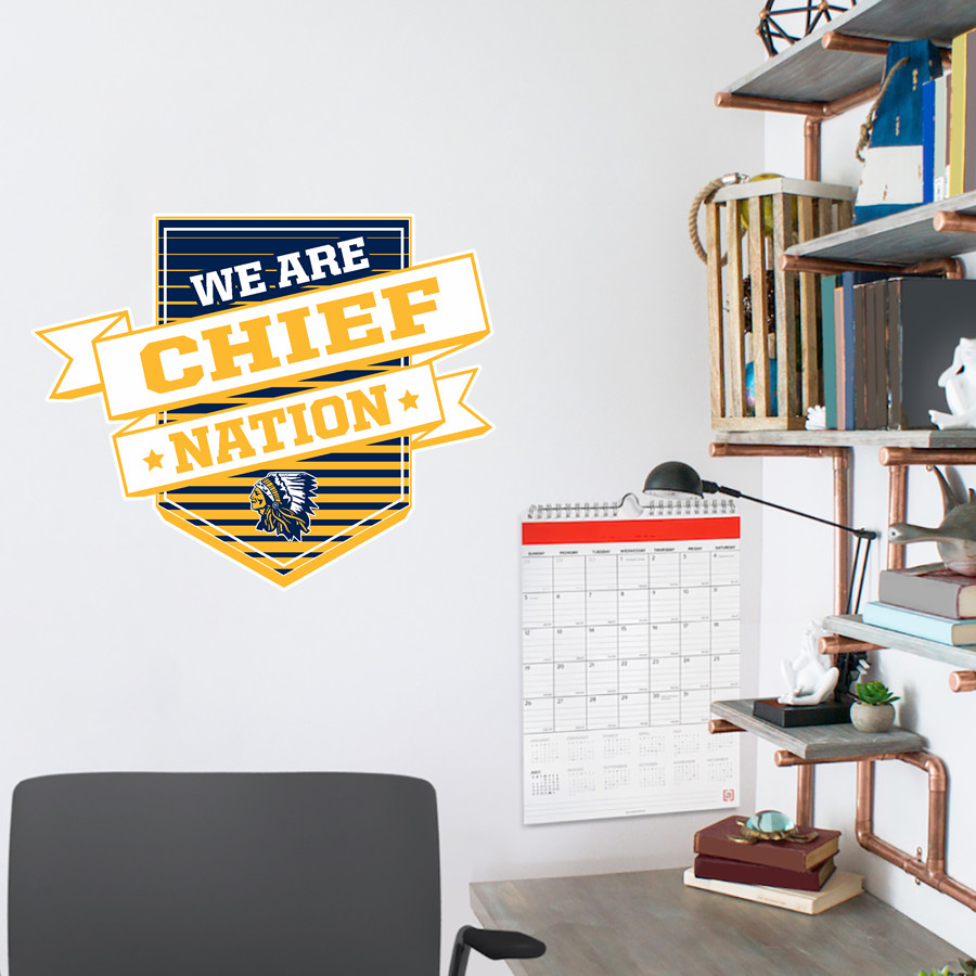 Massapequa Chiefs <span class="pdp-name-mascot">Massapequa Chiefs</span> Wall Decal - Shield With Ribbon