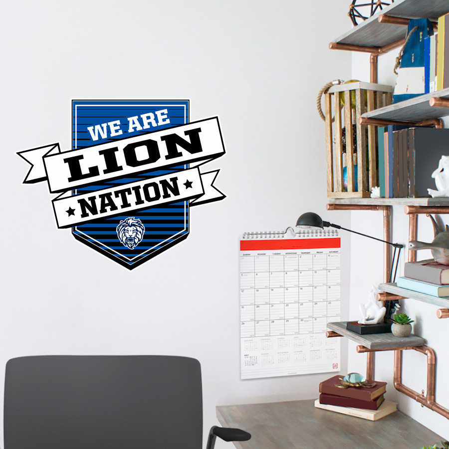 LUSTRE CHRISTIAN HIGH SCHOOL LIONS <span class="pdp-name-mascot">LUSTRE CHRISTIAN LIONS</span> Wall Decal - Shield With Ribbon