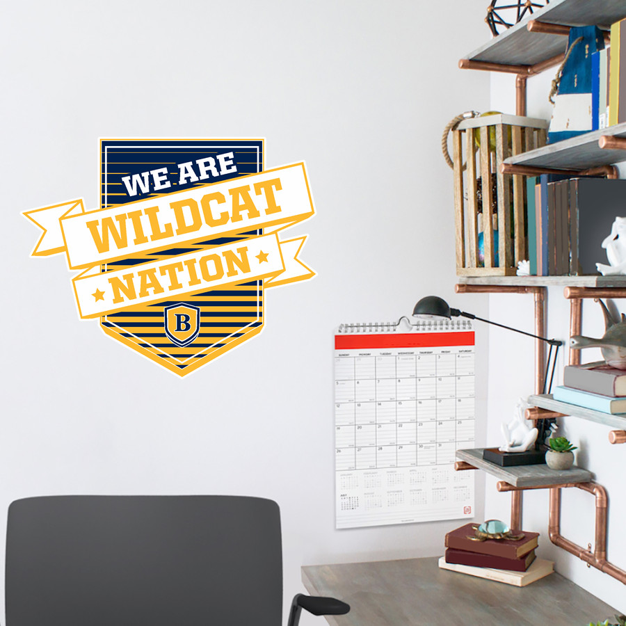 BELLEVILLE HIGH SCHOOL WILDCATS <span class="pdp-name-mascot">BELLEVILLE WILDCATS</span> Wall Decal - Shield With Ribbon