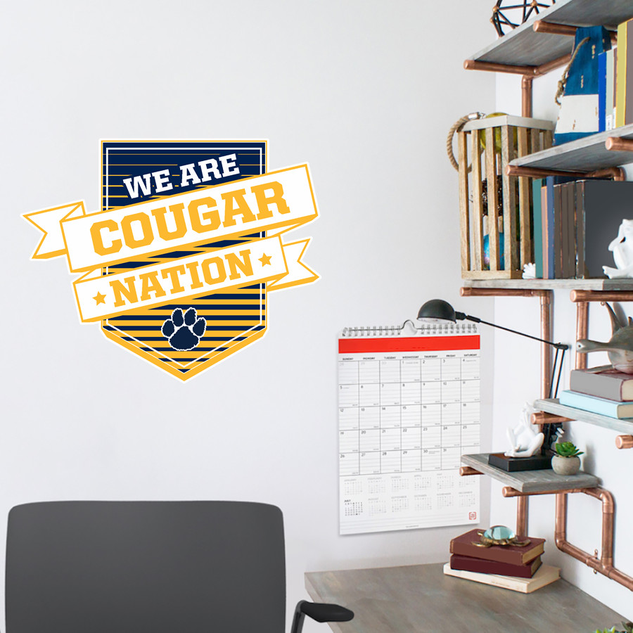 Goldsboro Cougars <span class="pdp-name-mascot">Goldsboro Cougars</span> Wall Decal - Shield With Ribbon