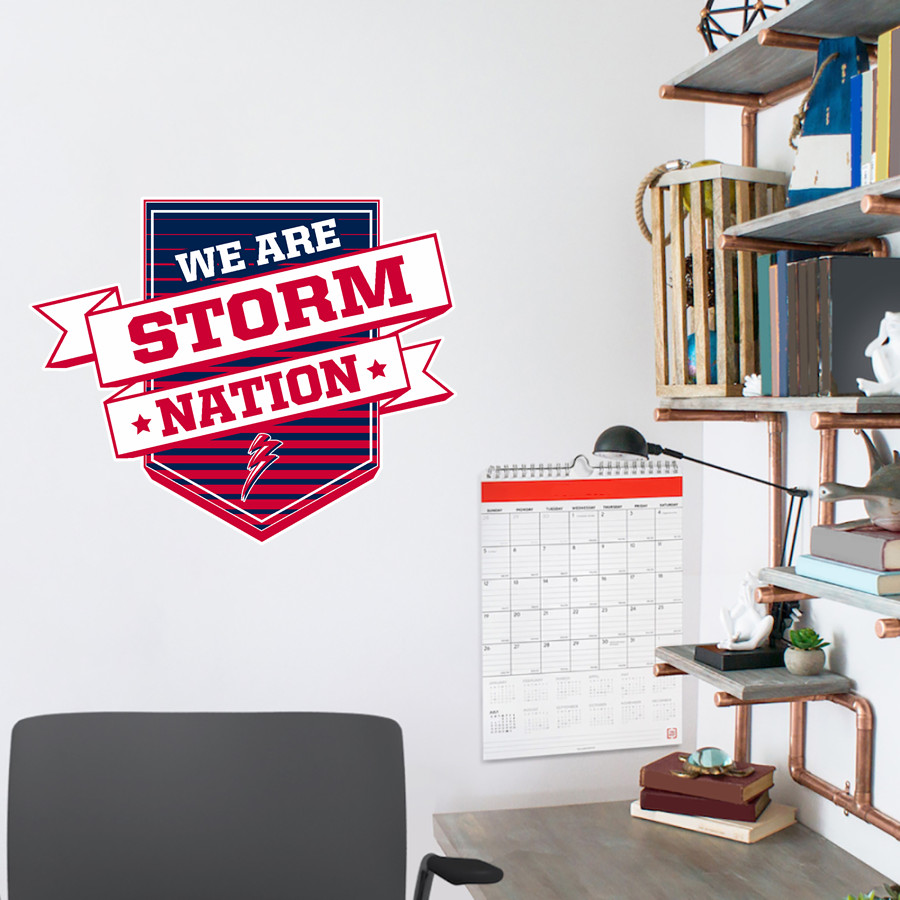 Sioux Falls Storm Storm <span class="pdp-name-mascot">Sioux Falls Storm</span> Wall Decal - Shield With Ribbon