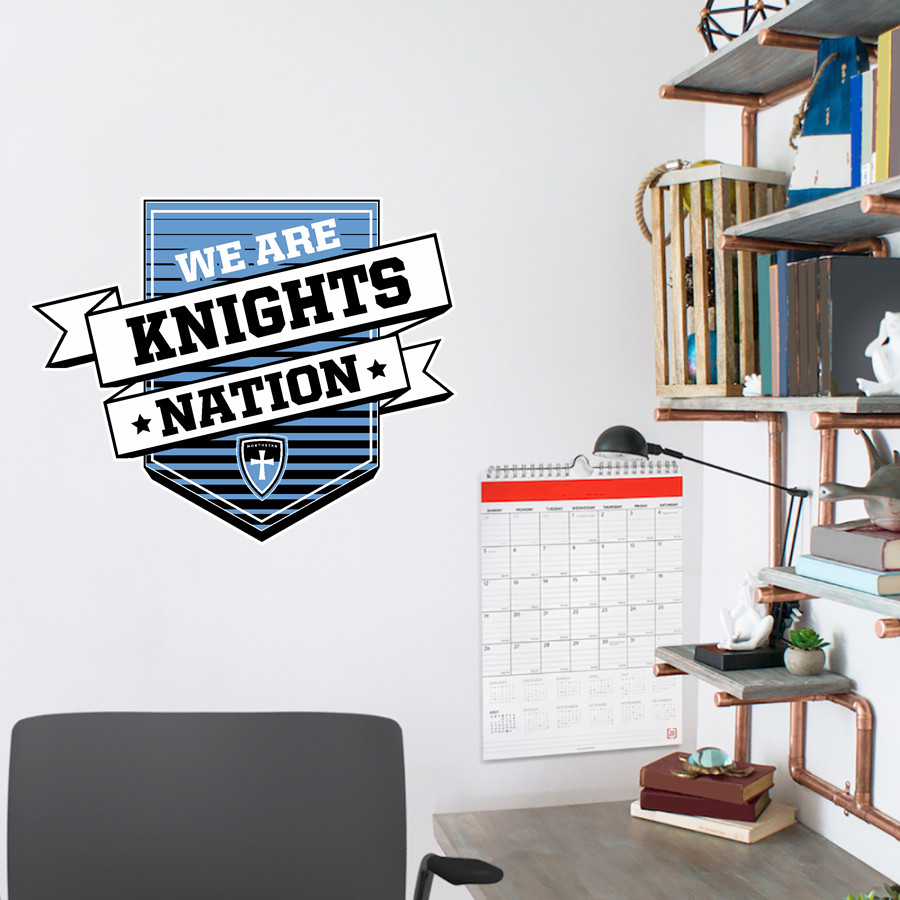 Northstar Christian Knights <span class="pdp-name-mascot">Northstar Christian Academy Knights</span> Wall Decal - Shield With Ribbon
