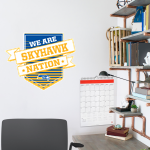 JOHNSBURG HIGH SCHOOL SKYHAWKS <span class="pdp-name-mascot">JOHNSBURG SKYHAWKS</span> Wall Decal - Shield With Ribbon Front Thumbnail