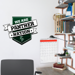 KINGWOOD PARK HIGH SCHOOL PANTHERS <span class="pdp-name-mascot">KINGWOOD PARK PANTHERS</span> Wall Decal - Shield With Ribbon Front Thumbnail