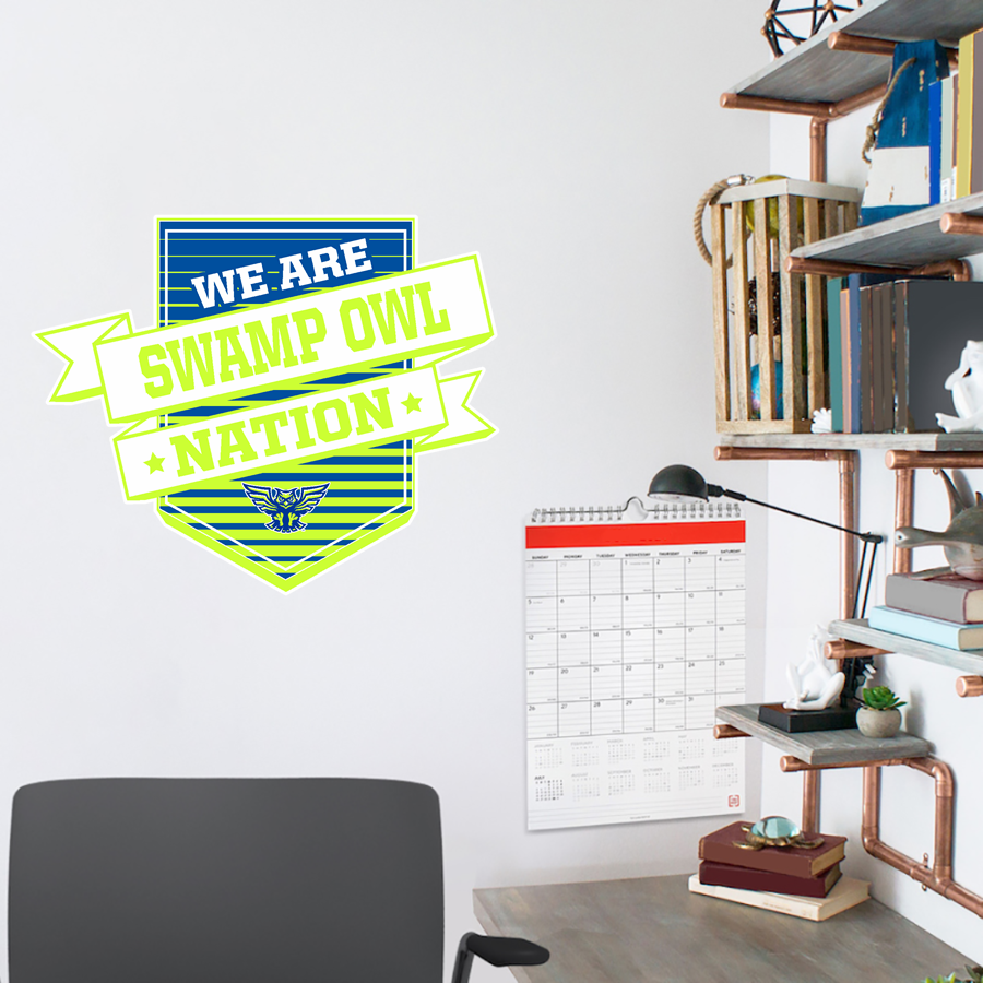 Discovery Swamp Owls <span class="pdp-name-mascot">Discovery Swamp Owls</span> Wall Decal - Shield With Ribbon