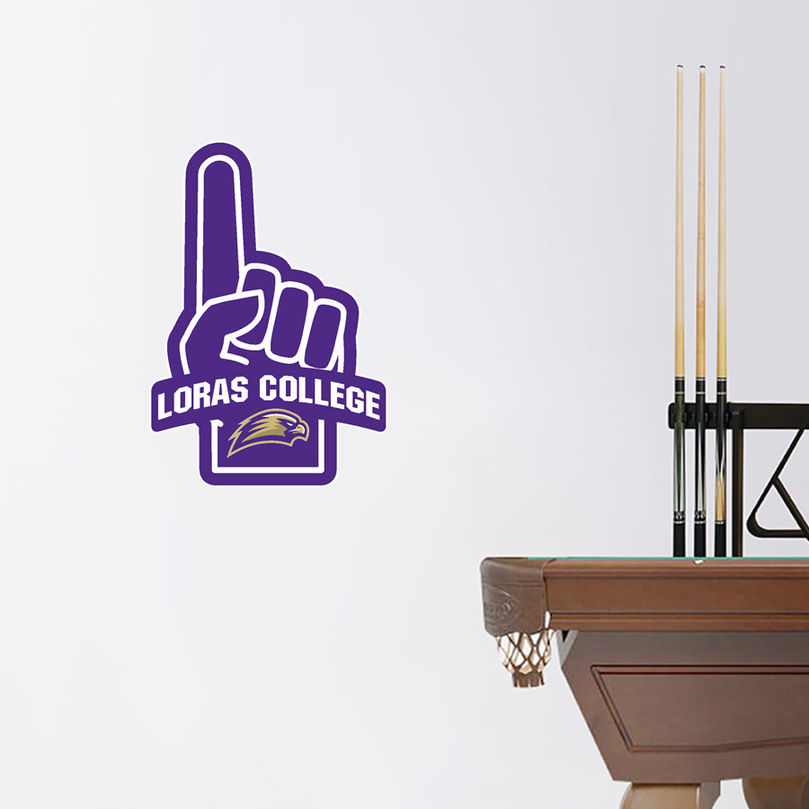 Loras College Duhawks <span class="pdp-name-mascot">Loras College Duhawks</span> Wall Decal - Foam Finger