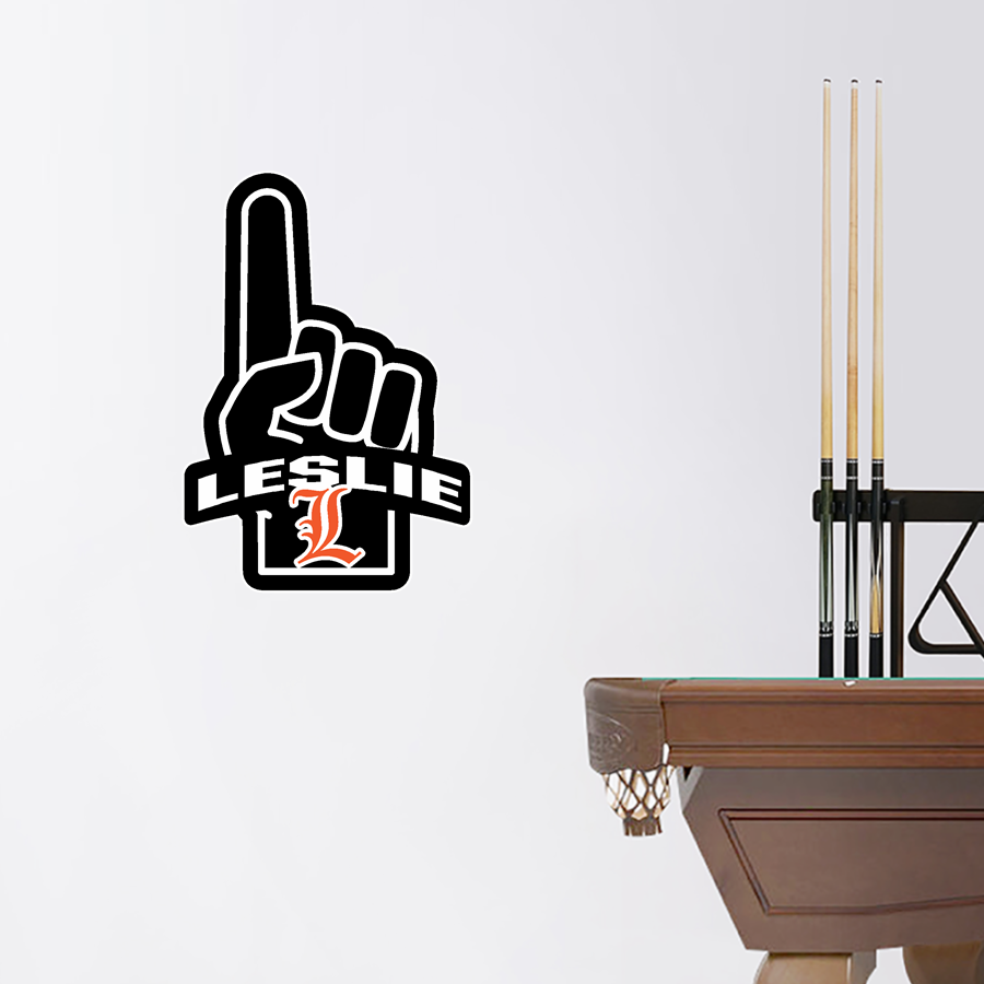 LESLIE HIGH SCHOOL BLACKHAWKS <span class="pdp-name-mascot">LESLIE BLACKHAWKS</span> Wall Decal - Foam Finger