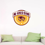Au Gres-Sims HIGH SCHOOL WOLVERINES <span class="pdp-name-mascot">AU GRES - SIMS WOLVERINES</span> Wall Decal - Circle With Banner Front Thumbnail