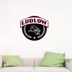 Ludlow Lions <span class="pdp-name-mascot">Lions</span> Wall Decal - Circle With Banner Front Thumbnail