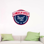 LINCOLN WEST HIGH SCHOOL WOLVERINES <span class="pdp-name-mascot">LINCOLN WEST WOLVERINES</span> Wall Decal - Circle With Banner Front Thumbnail