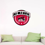 JUNEAU-DOUGLAS HIGH SCHOOL CRIMSON BEARS <span class="pdp-name-mascot">JUNEAU - DOUGLAS CRIMSON BEARS</span> Wall Decal - Circle With Banner Front Thumbnail