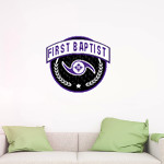 First Baptist Hurricanes <span class="pdp-name-mascot">First Baptist Hurricanes</span> Wall Decal - Circle With Banner Front Thumbnail