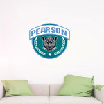 Pearson Panthers <span class="pdp-name-mascot">Pearson School Panthers</span> Wall Decal - Circle With Banner Front Thumbnail