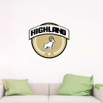 HIGHLAND HIGH SCHOOL RAMS <span class="pdp-name-mascot">HIGHLAND RAMS</span> Wall Decal - Circle With Banner Front Thumbnail