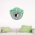 EMMANUEL CHRISTIAN SCHOOL WARRIORS <span class="pdp-name-mascot">EMMANUEL WARRIORS</span> Wall Decal - Circle With Banner Front Thumbnail