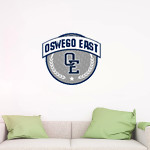 Oswego East Wolves <span class="pdp-name-mascot">Oswego East Wolves</span> Wall Decal - Circle With Banner Front Thumbnail