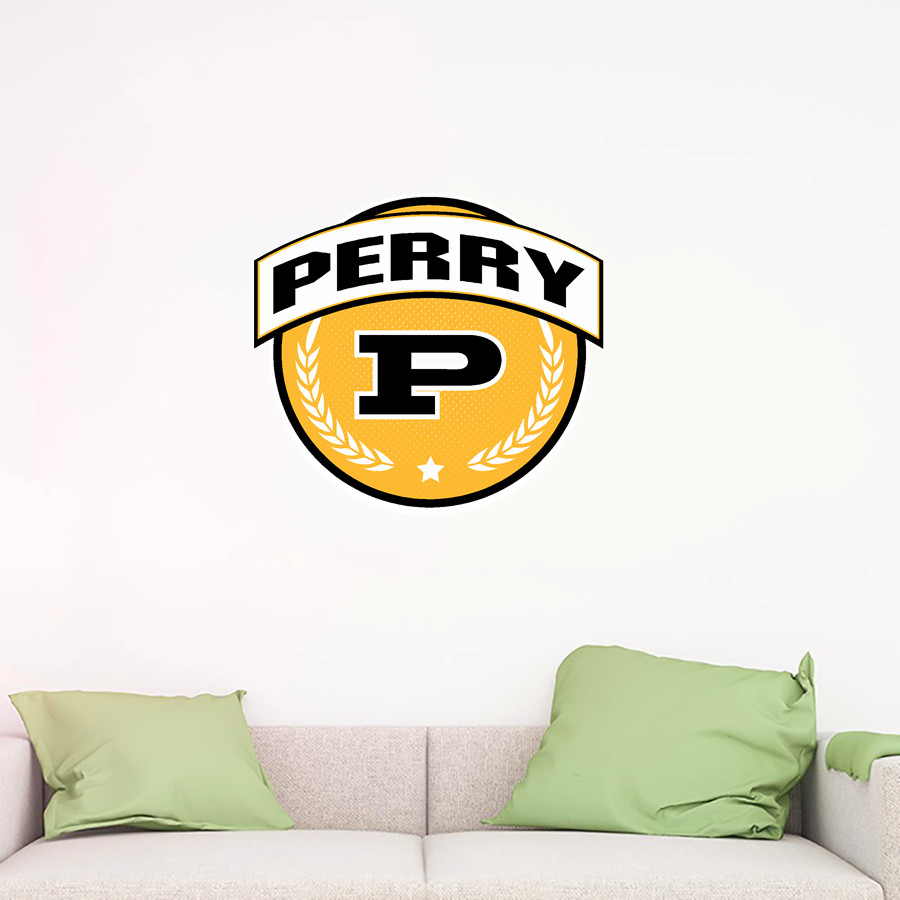 PERRY HIGH SCHOOL PANTHERS <span class="pdp-name-mascot">PERRY PANTHERS</span> Wall Decal - Circle With Banner