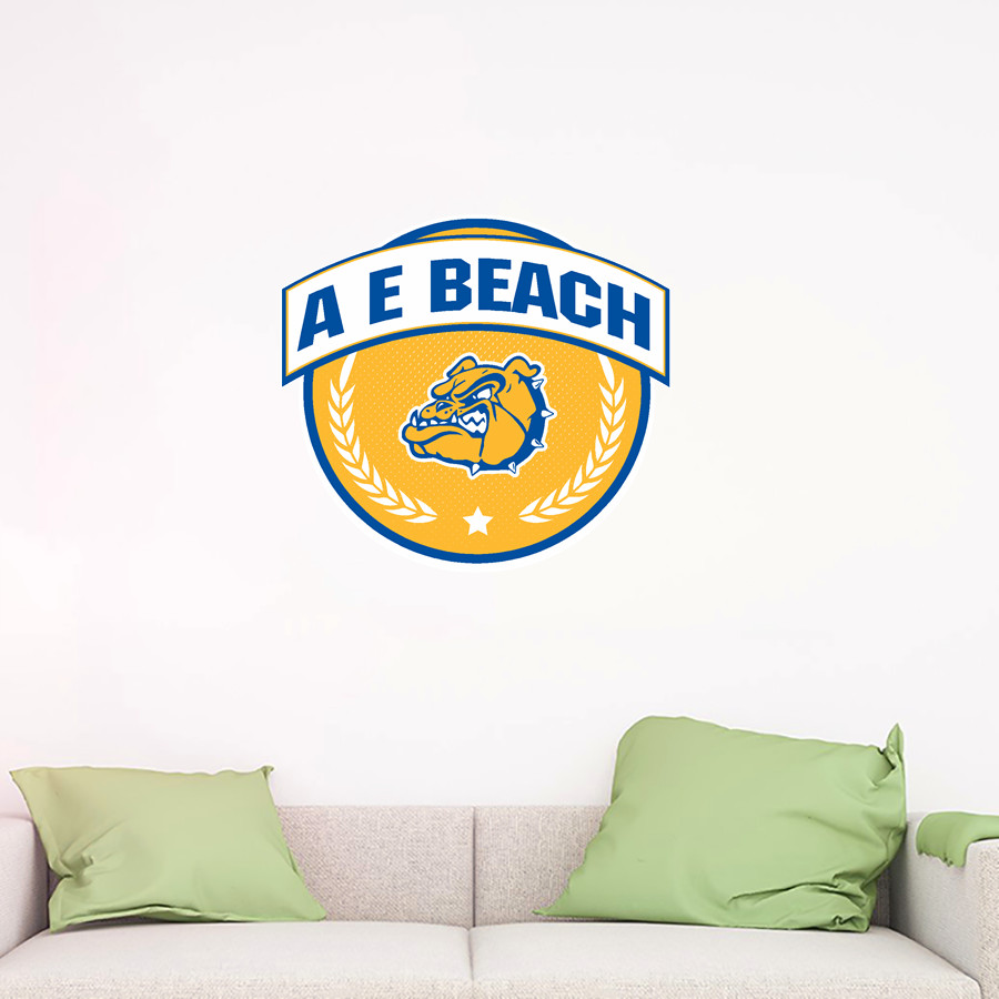 A E BEACH HIGH SCHOOL BULLDOGS <span class="pdp-name-mascot">A E BEACH BULLDOGS</span> Wall Decal - Circle With Banner