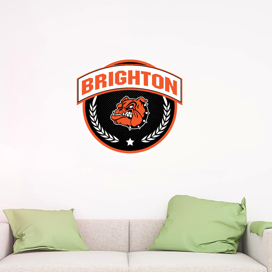 BRIGHTON HIGH SCHOOL BULLDOGS <span class="pdp-name-mascot">BRIGHTON BULLDOGS</span> Wall Decal - Circle With Banner