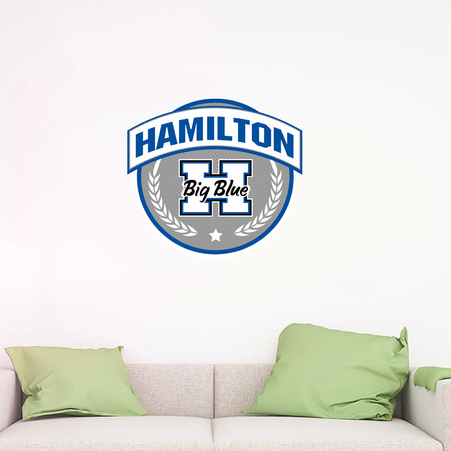 Hamilton Big Blue <span class="pdp-name-mascot">Hamilton Bull Dogs</span> Wall Decal - Circle With Banner