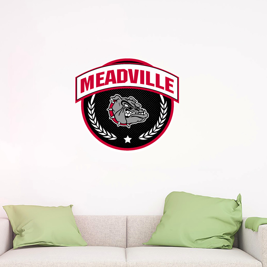MEADVILLE HIGH SCHOOL BULLDOGS Wall Decal - Circle With Banner