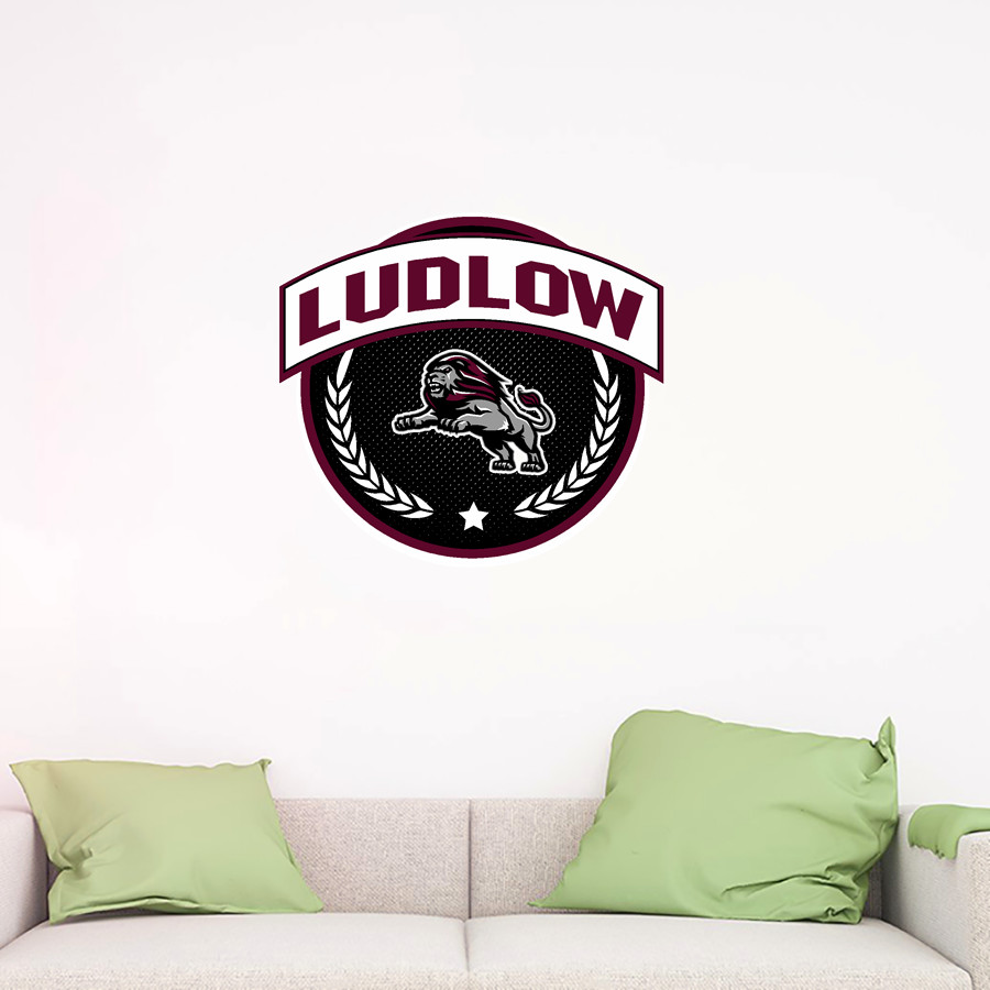 Ludlow Lions <span class="pdp-name-mascot">Lions</span> Wall Decal - Circle With Banner