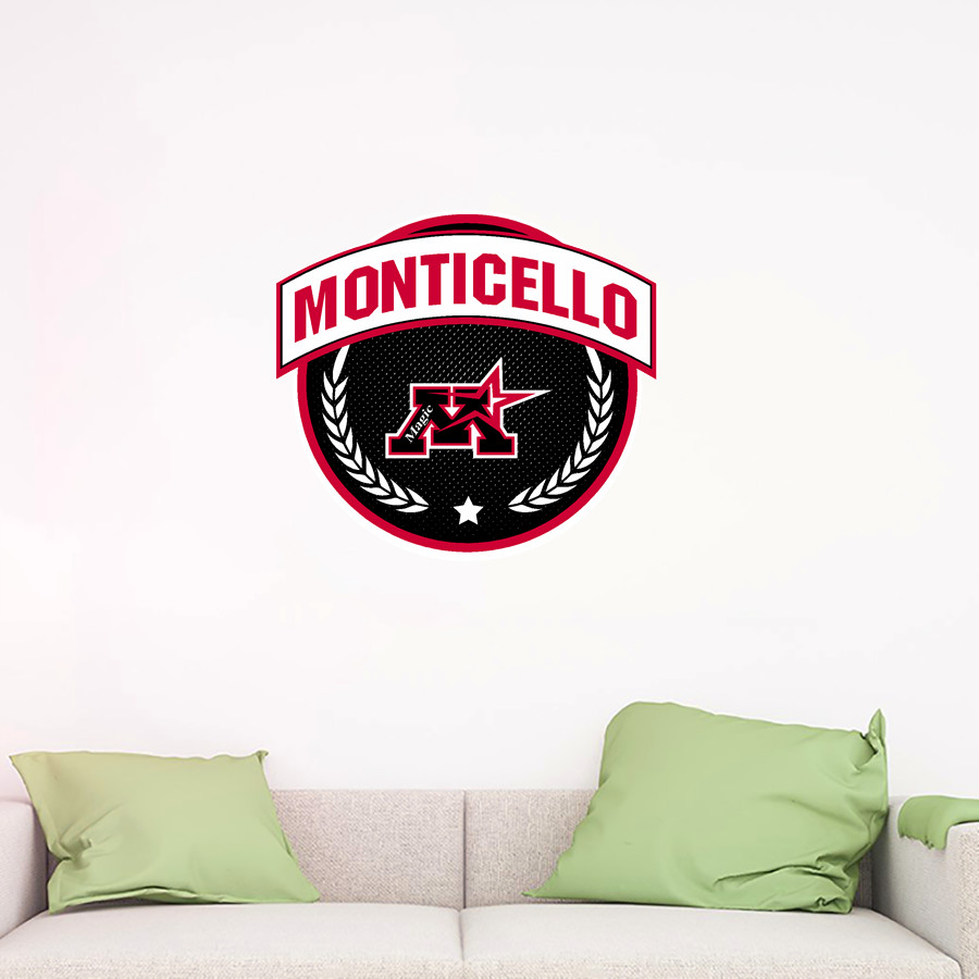 Monticello Magic <span class="pdp-name-mascot">Monticello Magic</span> Wall Decal - Circle With Banner