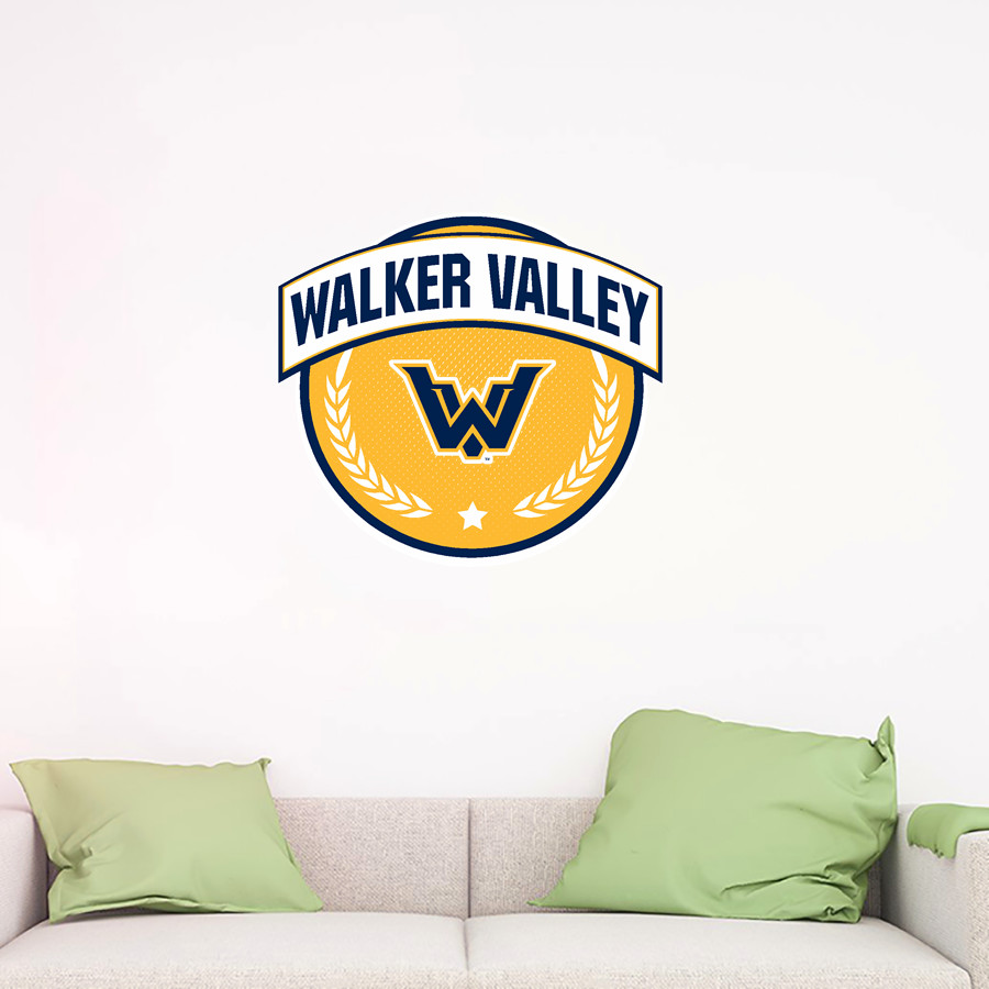WALKER VALLEY HIGH SCHOOL MUSTANGS Wall Decal - Circle With Banner