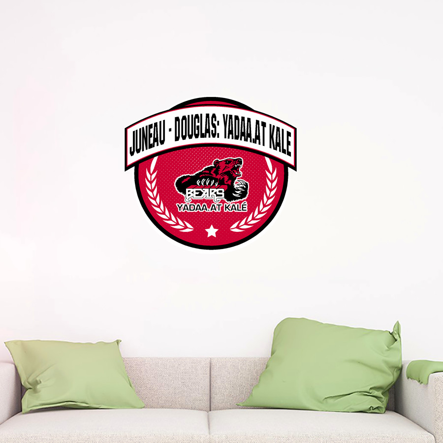 JUNEAU-DOUGLAS HIGH SCHOOL CRIMSON BEARS <span class="pdp-name-mascot">JUNEAU - DOUGLAS CRIMSON BEARS</span> Wall Decal - Circle With Banner