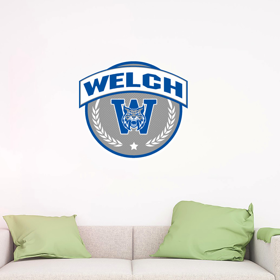 WELCH HIGH SCHOOL WILDCATS Wall Decal - Circle With Banner