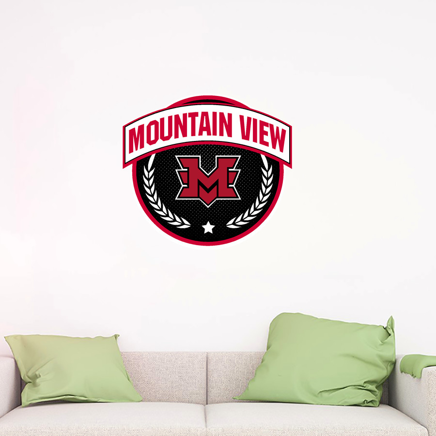 Mountain View Cougars Wall Decal - Circle With Banner