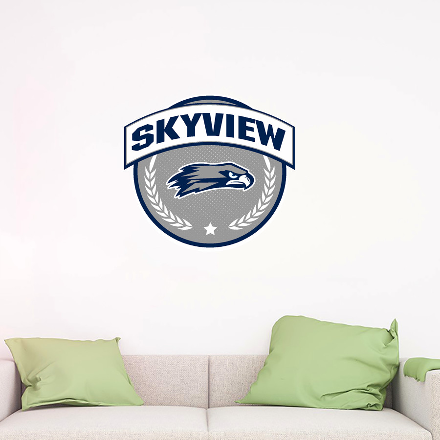 Skyview Hawks <span class="pdp-name-mascot">Skyview Hawks</span> Wall Decal - Circle With Banner
