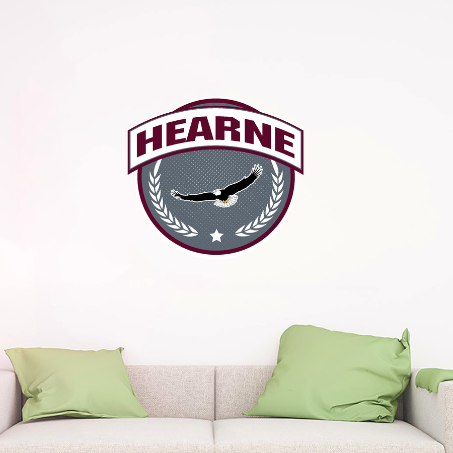 HEARNE HIGH SCHOOL EAGLES Wall Decal - Circle With Banner