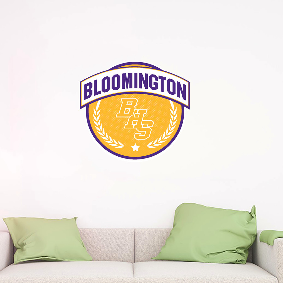 BLOOMINGTON HIGH SCHOOL PURPLE RAIDERS <span class="pdp-name-mascot">BLOOMINGTON PURPLE RAIDERS</span> Wall Decal - Circle With Banner