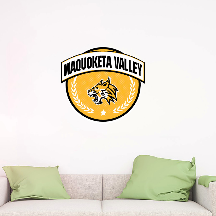 MAQUOKETA VALLEY HIGH SCHOOL WILDCATS <span class="pdp-name-mascot">MAQUOKETA VALLEY WILDCATS</span> Wall Decal - Circle With Banner